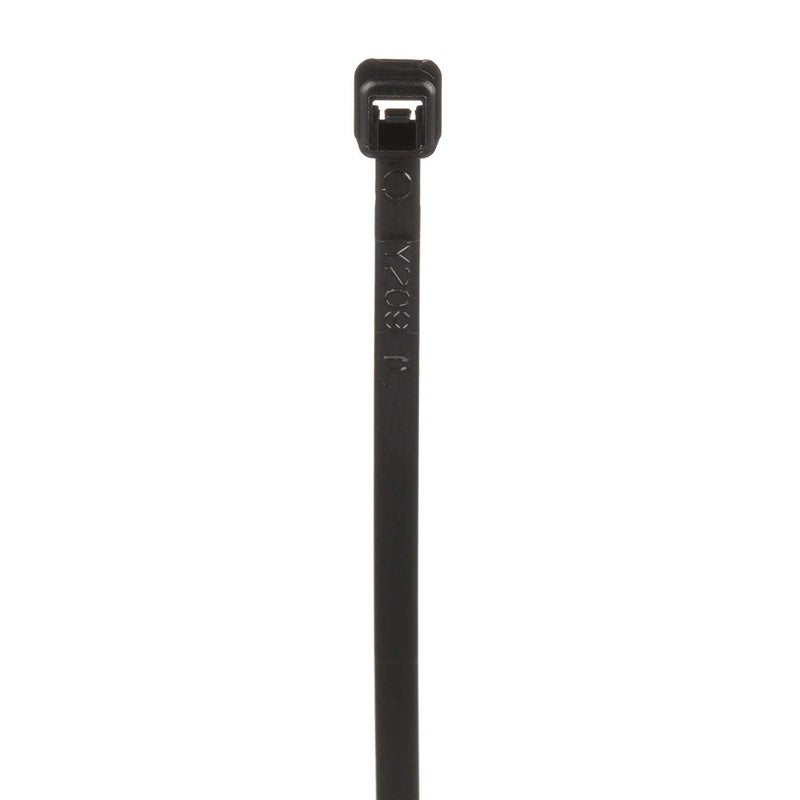 Panduit PLT2M-M0 Pan-Ty Standard Locking 8" Cable Tie, Curved Tip for Easy Threading, Indoor/Outdoor, UV/Weather-Resistant Nylon 6.6, 18 Lb. Tensile Strength, Cord Management, Black (Pack of 1000) - Image 1